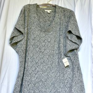 Gray Short Sleeved Sweater, 3X, New with Tags